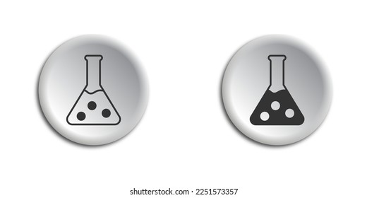 Icono del matraz de química, laboratorio, ciencia. Ilustración vectorial plana.