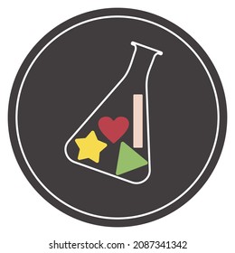 Chemistry flask icon or logo vector. Science technology. flat design for chemistry, laboratory, science, biotechnology concepts