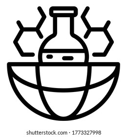 Chemistry flask icon. Outline chemistry flask vector icon for web design isolated on white background