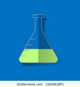Chemistry flask icon. Science technology. flat design for chemistry, laboratory, science, biotechnology concepts. Medicine symbol.