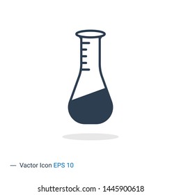 Chemistry flask icon. Science technology. beaker icon, flat design for chemistry, laboratory, science, biotechnology concepts