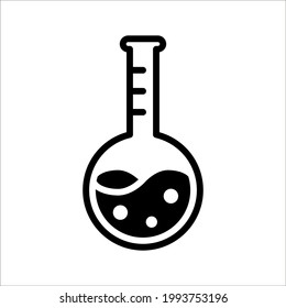 Chemistry flask icon. Science technology. flat design for chemistry, laboratory, science, biotechnology concepts on white background. color editable