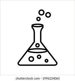 Chemistry flask icon. Science technology. flat design for chemistry, laboratory, science, biotechnology concepts on white background. color editable