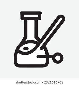 Icono del matraz de química. Tecnología científica. diseño plano para la química, laboratorio, ciencia, biotecnología.