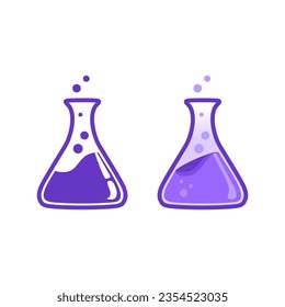 Chemie-Kolben-Symbol. Wissenschaftstechnologie. flaches Design für Chemie-, Labor-, Wissenschafts-, Biotechnologie-Konzepte.