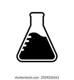 Icono de frasco de química. Ciencia de tecnología. diseño plano para química, laboratorio, ciencia, conceptos de biotecnología.