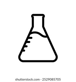 Icono de frasco de química. Ciencia de tecnología. diseño plano para química, laboratorio, ciencia, conceptos de biotecnología.