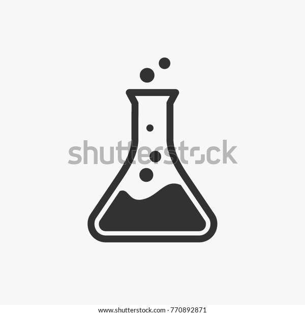 Chemistry
flask icon. Science technology. flat design for chemistry,
laboratory, science, biotechnology
concepts.