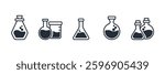 Chemistry flask icon symbol vector sign isolated on white background illustration for graphic and web design