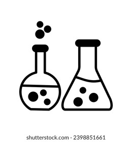 chemistry flask icon with white background vector stock illustration