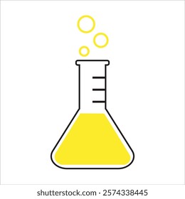 Chemistry Flask icon in yellow