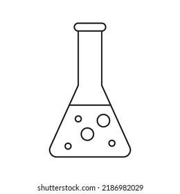 Chemistry flask isolated on white background. Vector illustration