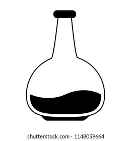 Chemistry flask lab in black and white