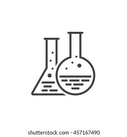 chemistry flask line icon, lab outline vector logo, linear pictogram isolated on white, pixel perfect illustration