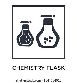 Chemistry flask with liquid icon vector isolated on white background for your web and mobile app design, Chemistry flask with liquid logo concept