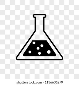 Chemistry flask with liquid vector icon on transparent background, Chemistry flask with liquid icon