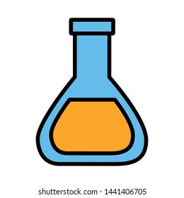 chemistry flask school on white background vector illustration