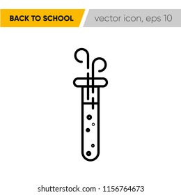 Chemistry flask. School supplies icon, eps 10. Back to school.