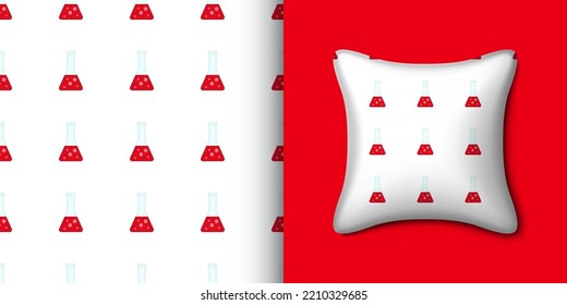 El matraz de química combina perfectamente con la almohada. Ilustración del vector