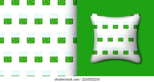 El matraz de química combina perfectamente con la almohada. Ilustración del vector