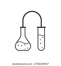 Chemistry flask set. Lab glassware Vector. Science research tool. Experiment liquid vessel. Manual vector only. No autotrace used. EPS 10.