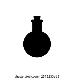 Chemistry flask silhouette icon vector design.