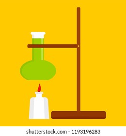 Chemistry flask stand icon. Flat illustration of chemistry flask stand vector icon for web design