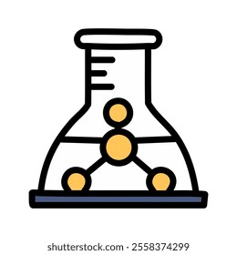 Chemistry flask vector illustration, filled design editable outline icon.