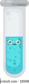 Chemistry flast with liquid, illustration, vector on white background