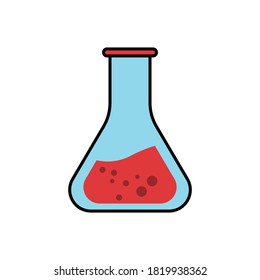 Chemistry flat icon, icon for education. Design template vector