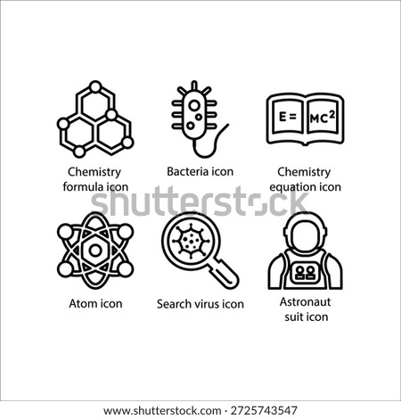 Chemistry formula, Bacteria, Chemistry equation, Atom, Search virus, Astronaut suit, icon