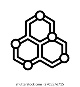 Ícone de fórmula química, gráficos de vetor de linha