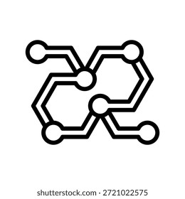 Ícone de fórmula química, gráficos de vetor de linha