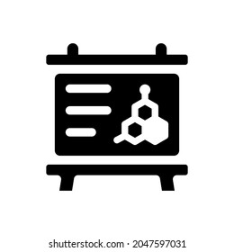Icono de presentación de fórmula química sobre fondo blanco