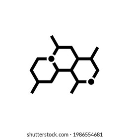 Chemistry formula structure icon. Line chemical molecule icon