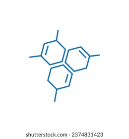 Chemistry formula structure icon. Line chemical molecule icon.