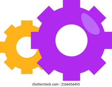 Chemistry gear, illustration, vector on a white background.