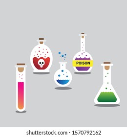 chemistry glass bottle vector design 