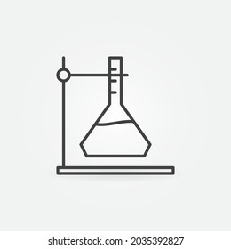 Chemistry Glass Flask on a Stand vector Laboratory Equipment concept icon or sign in outline style