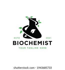 Chemistry or Glass, tube Lab Logo Design Inspiration - Isolated vector Illustration on white background - Creative and fresh logo, icon, symbol, emblem of biology chemist