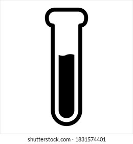 Chemistry glyph icon, test tubes sign vector graphics, editable stroke solid icon