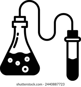 Chemistry glyph and line vector illustration