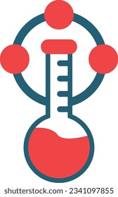 Chemistry Glyph Two Color Icon For Personal And Commercial Use.
