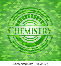 Chemistry green mosaic emblem