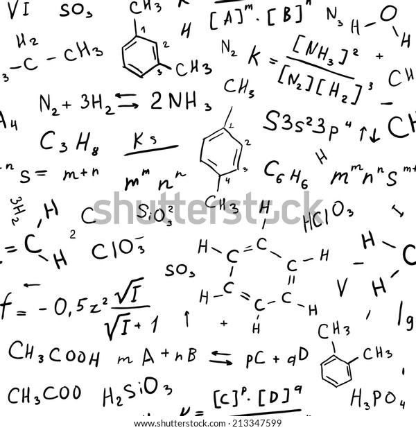 Chemistry Hand Draw Background Seamless Vector Stock Vector Royalty Free