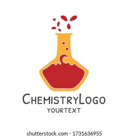 chemistry hand drawn logo design. funny icon