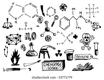 Chemistry Hand Drawn Symbols