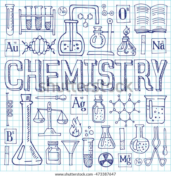 Chemistry Hand Drawn Vector Illustration Doodle Stock Vector (Royalty ...