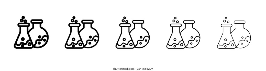 Chemistry icon black and white vector sign