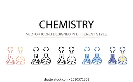 Chemistry icon design with white background stock illustration